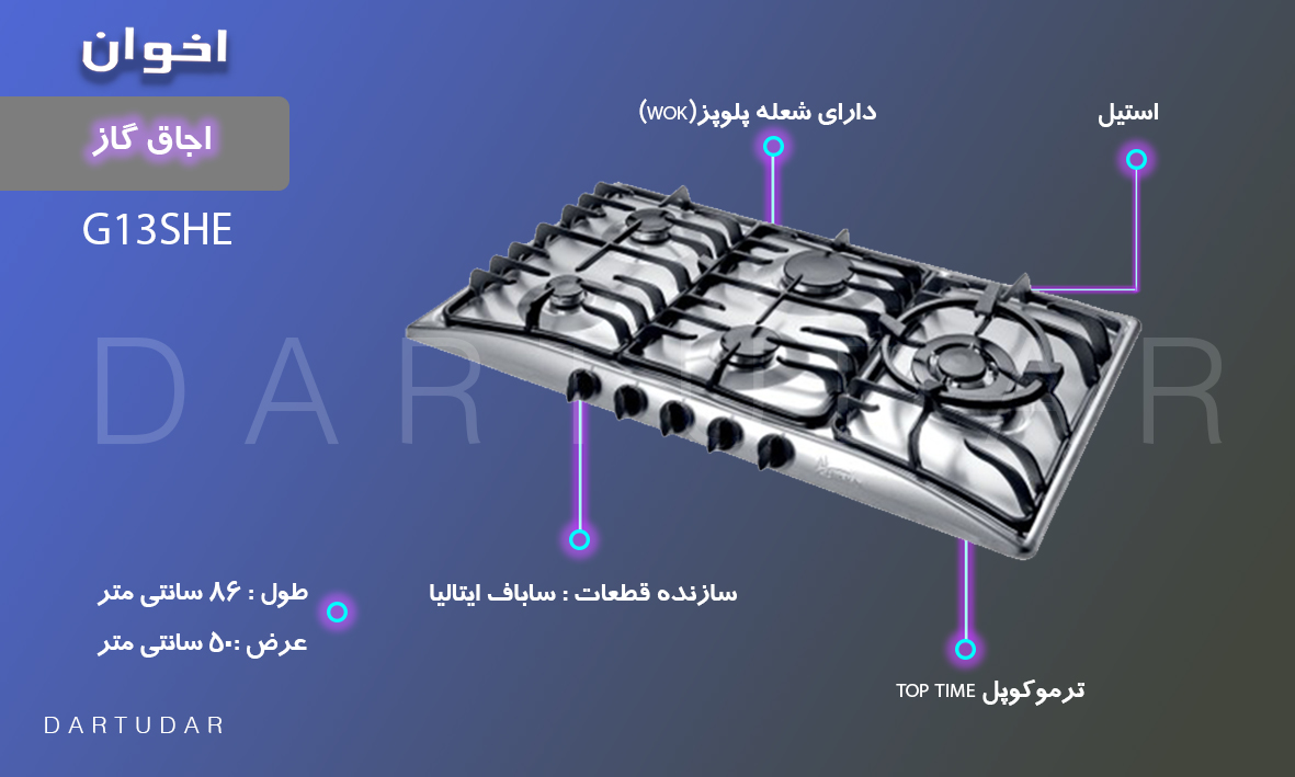 5 ویژگی ممتاز گاز صفحه ای پنج شعله G13S HE