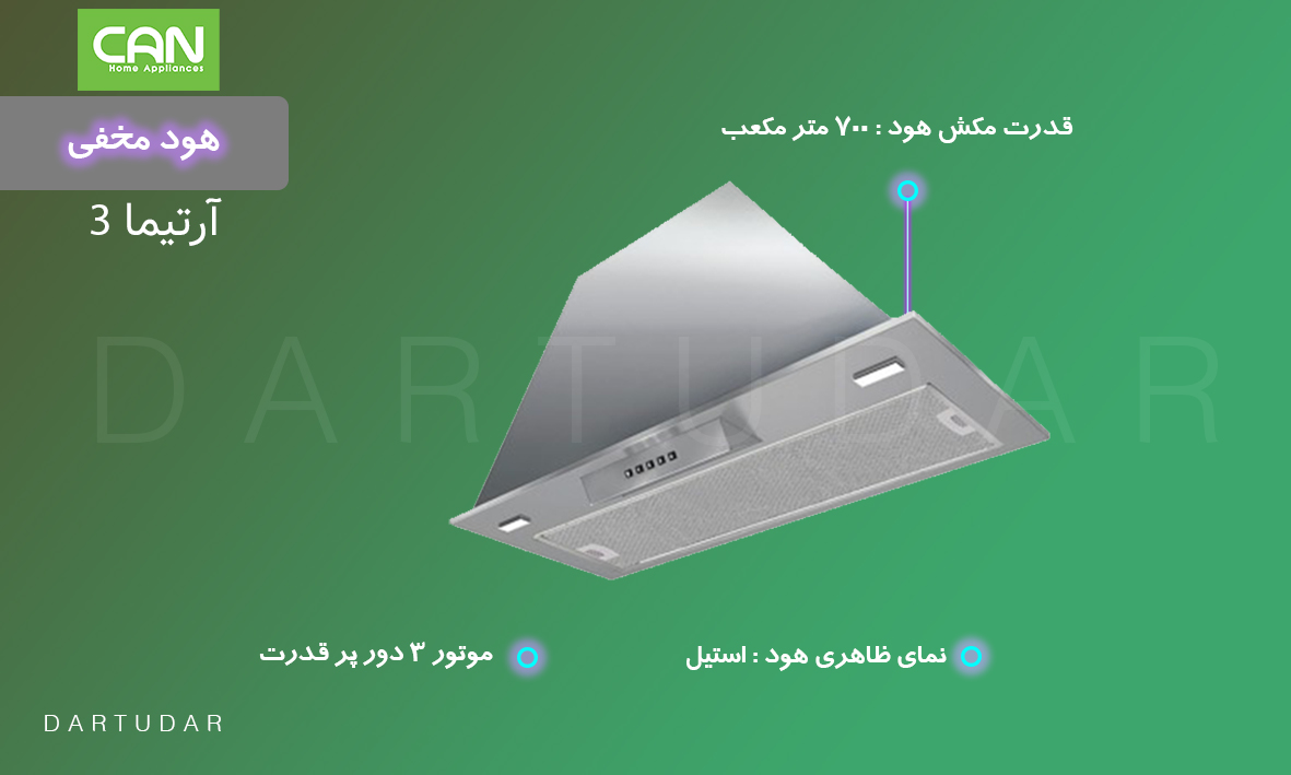 هود مخفی کلیدی کن مدل آرتیما 3، زیبا و ارزان