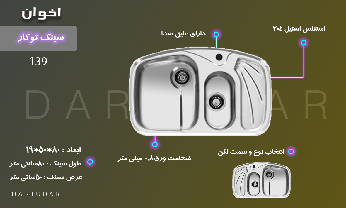 8 دلیل مهم برای خرید سینک توکار مدل 139 اخوان