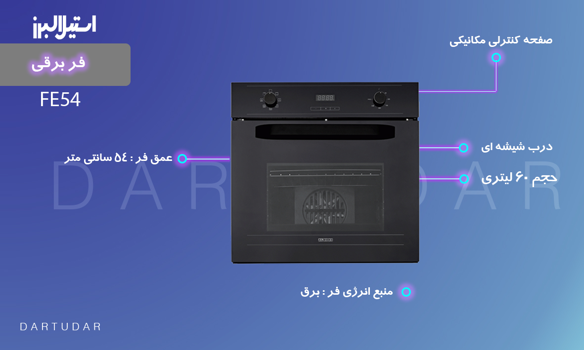 فر برقی تمام مشکی استیل البرز